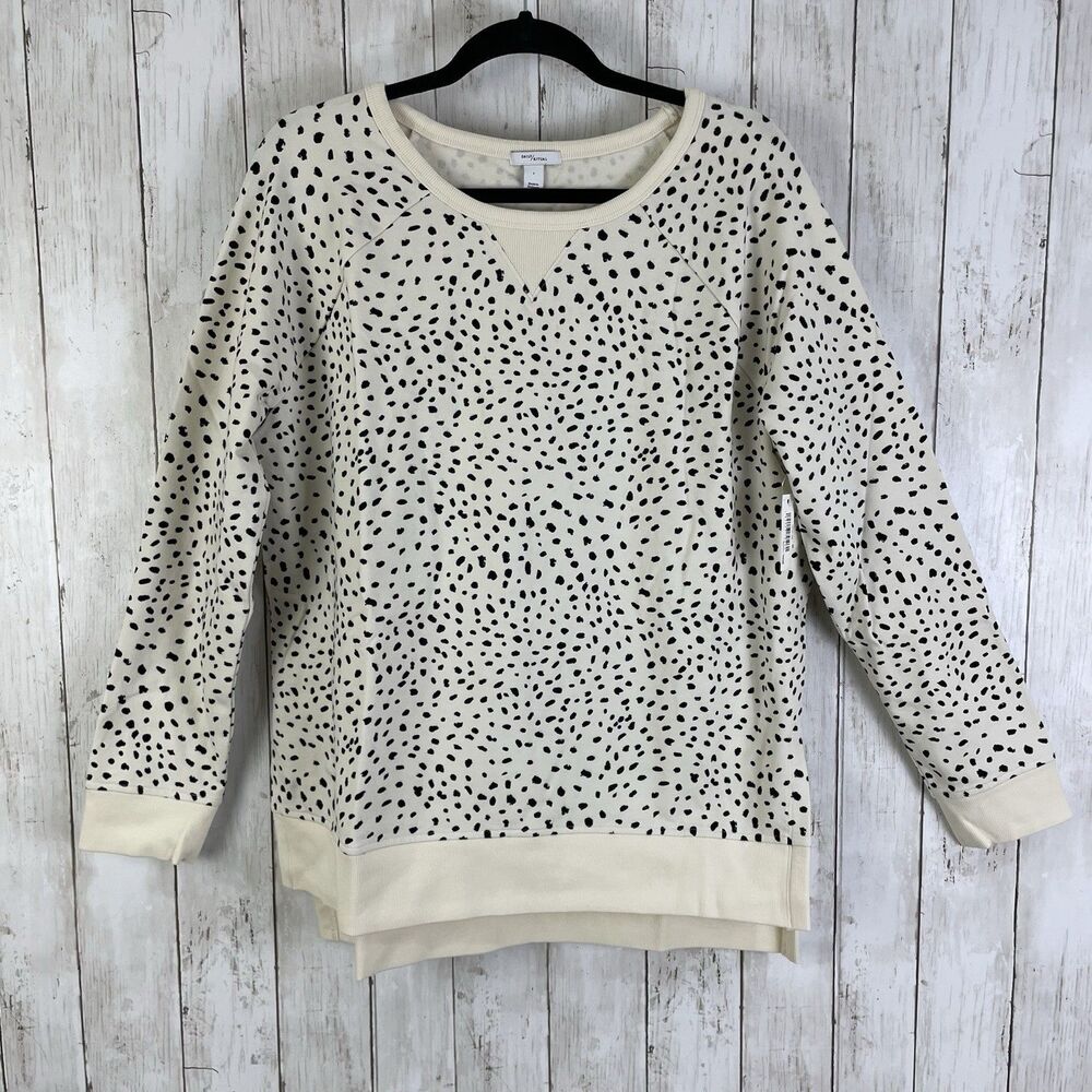 Daily Ritual Women's Sz L Oversized Terry Cotton Modal High-Low Sweatshirt NWT